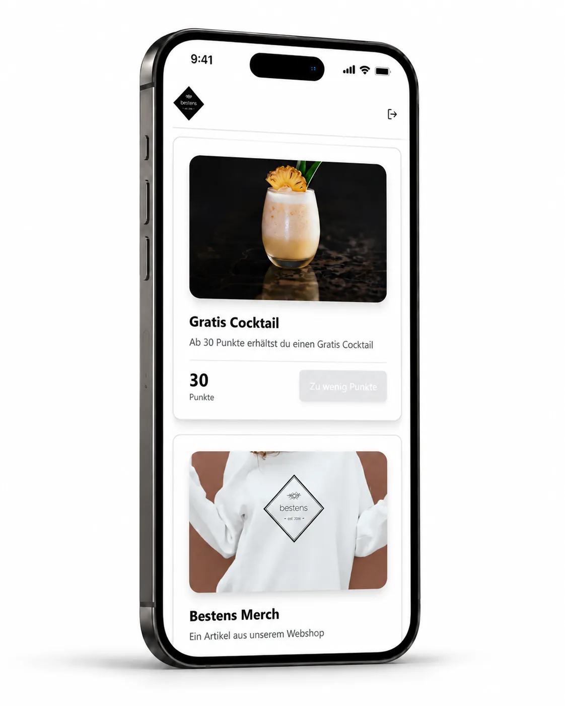 bestens. bar App – Belohnungen & Merch